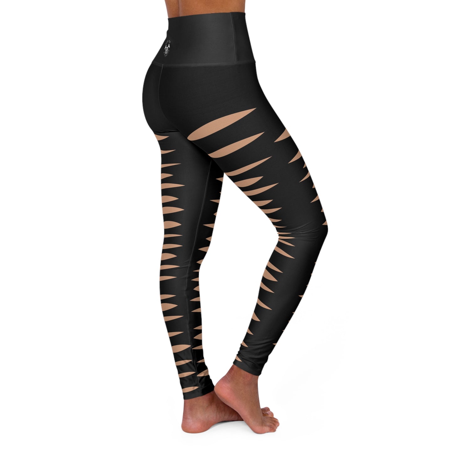 Black Ripped Jeans Yoga Leggings