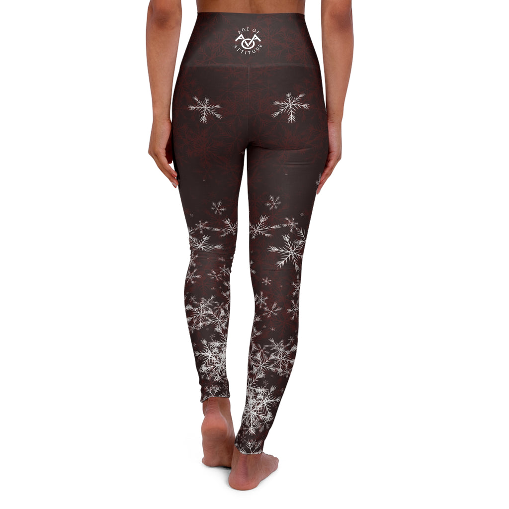 Snow Flakes High Waisted Yoga Leggings