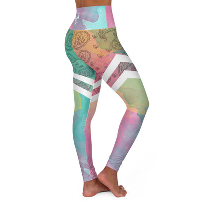 Paisley Pink Pop Yoga Leggings