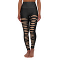 Black Ripped Jeans Yoga Leggings