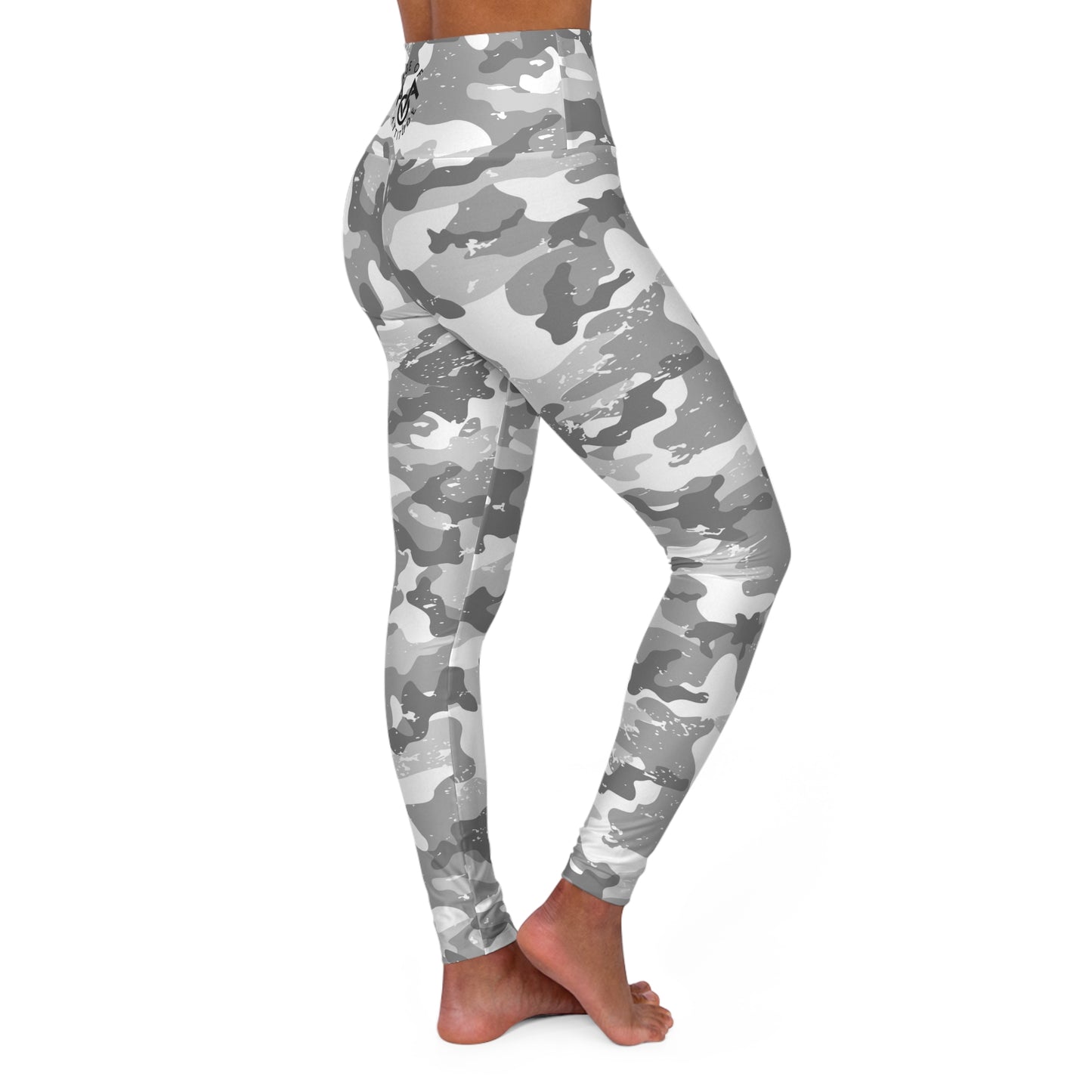 Grey Camo High Waist Yoga Leggings