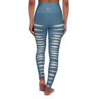 Blue Ripped Jeans Leggings