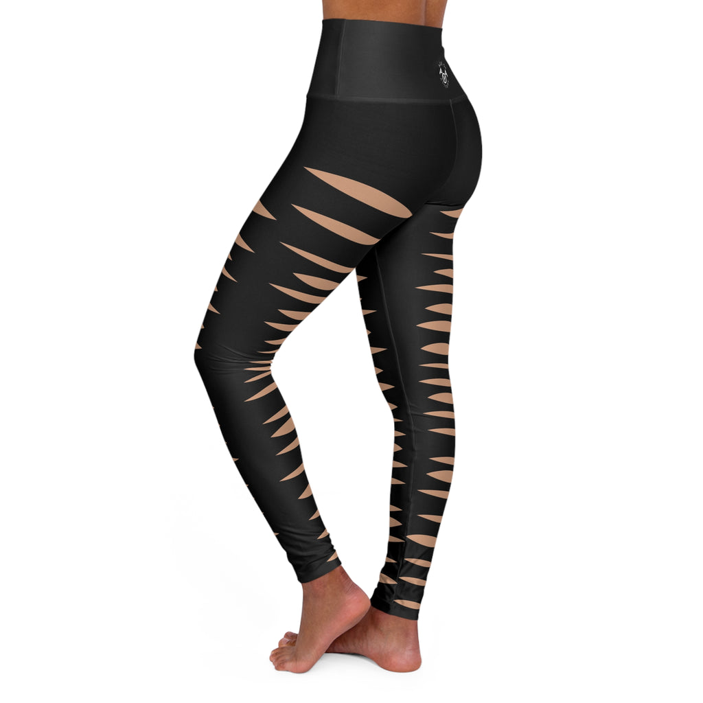 Black Ripped Jeans Yoga Leggings