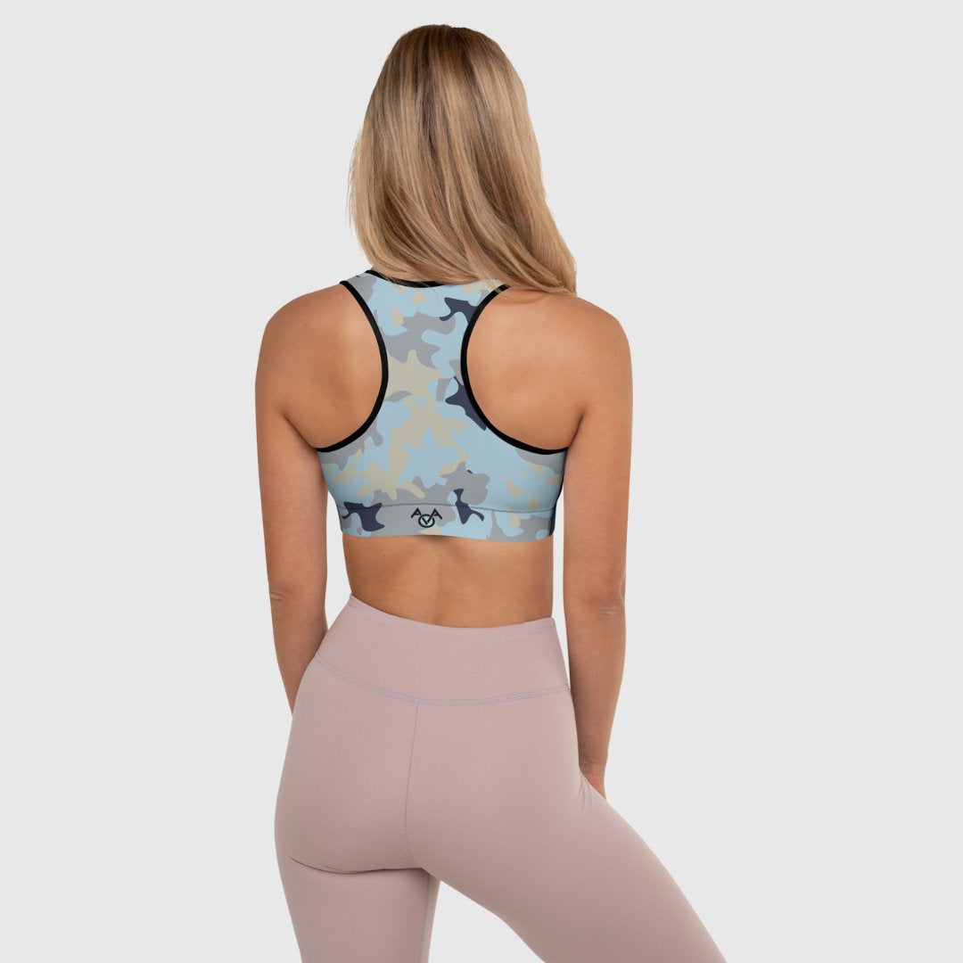 Blue Camouflage Sports Bra