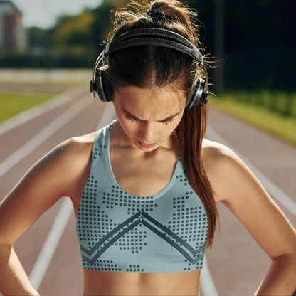 Dotted Map Padded Sports Bra