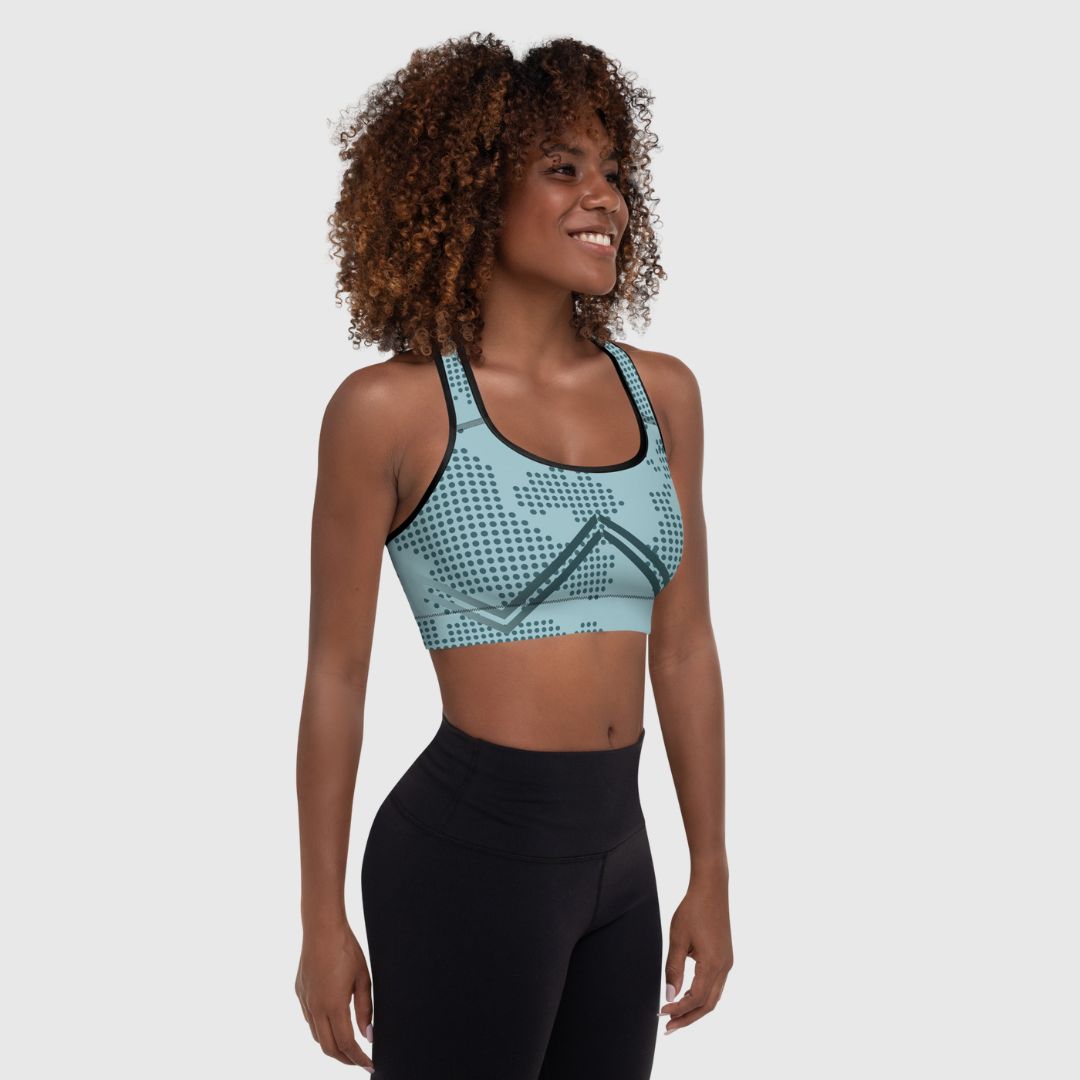 Dotted Map Padded Sports Bra