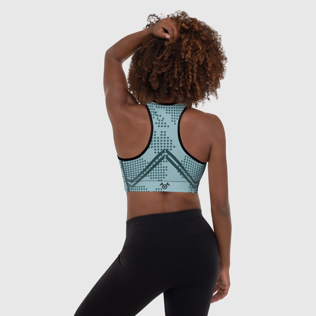 Dotted Map Padded Sports Bra