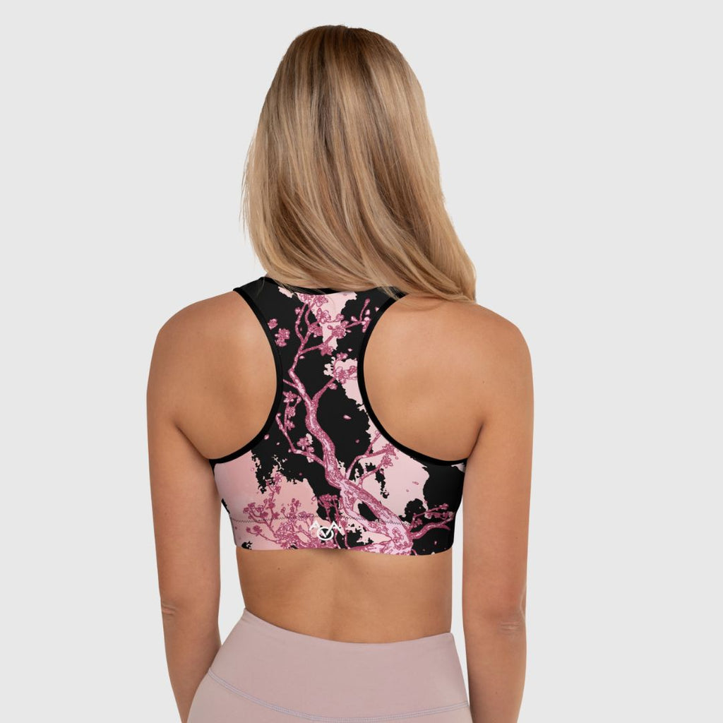 Pink Cherry Blossom Sports Bra