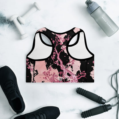 Pink Cherry Blossom Sports Bra