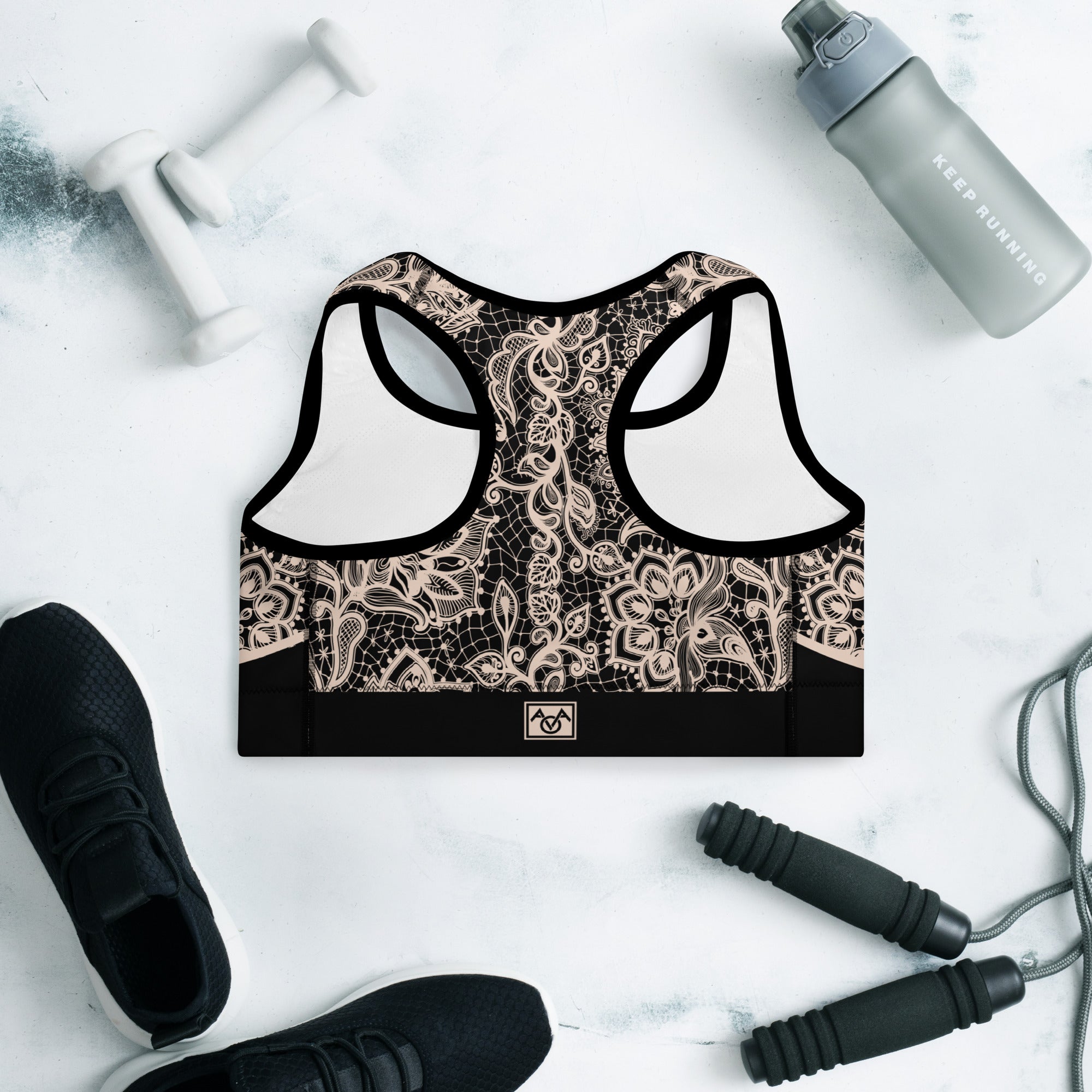Lace print Padded Sports Bra