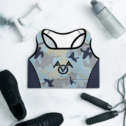 Blue Camouflage Sports Bra