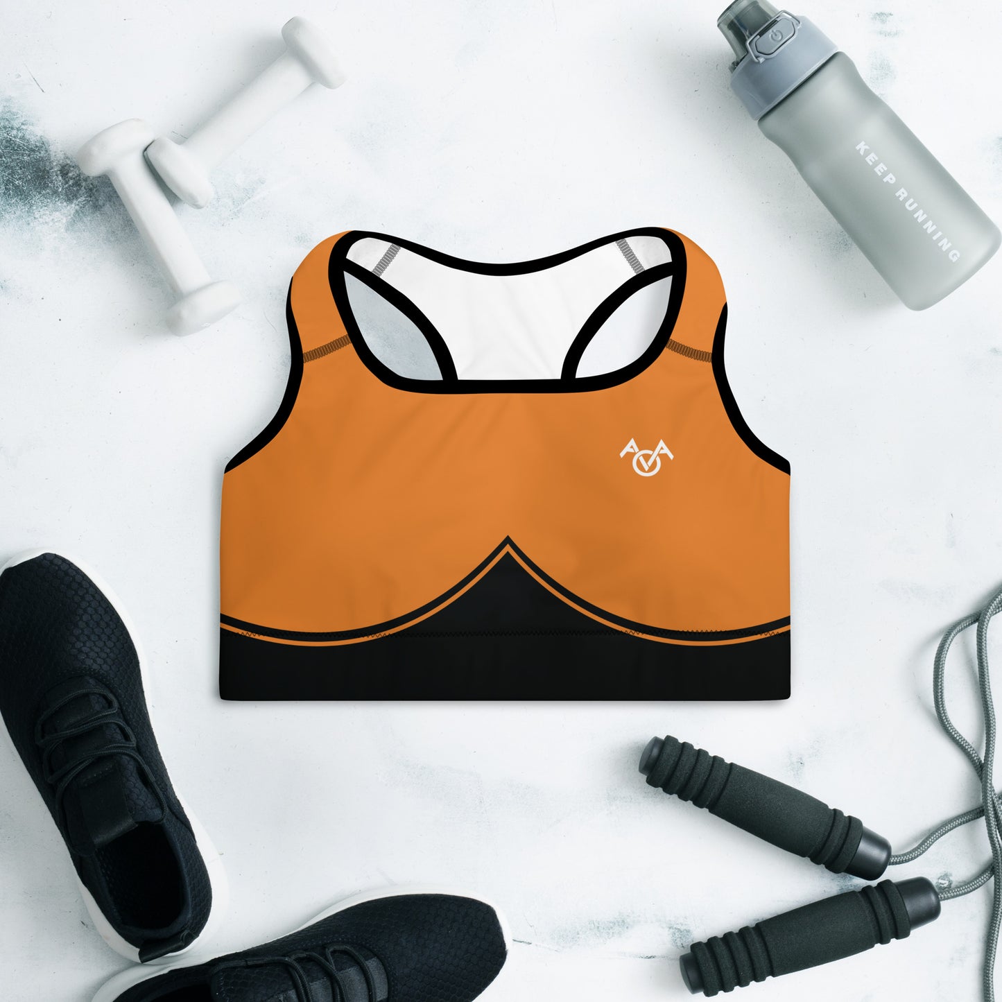 Orange Padded Sports Bra