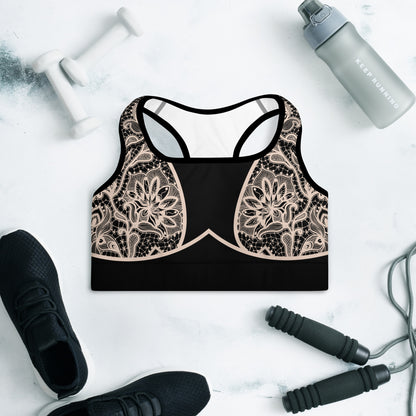 Lace print Padded Sports Bra