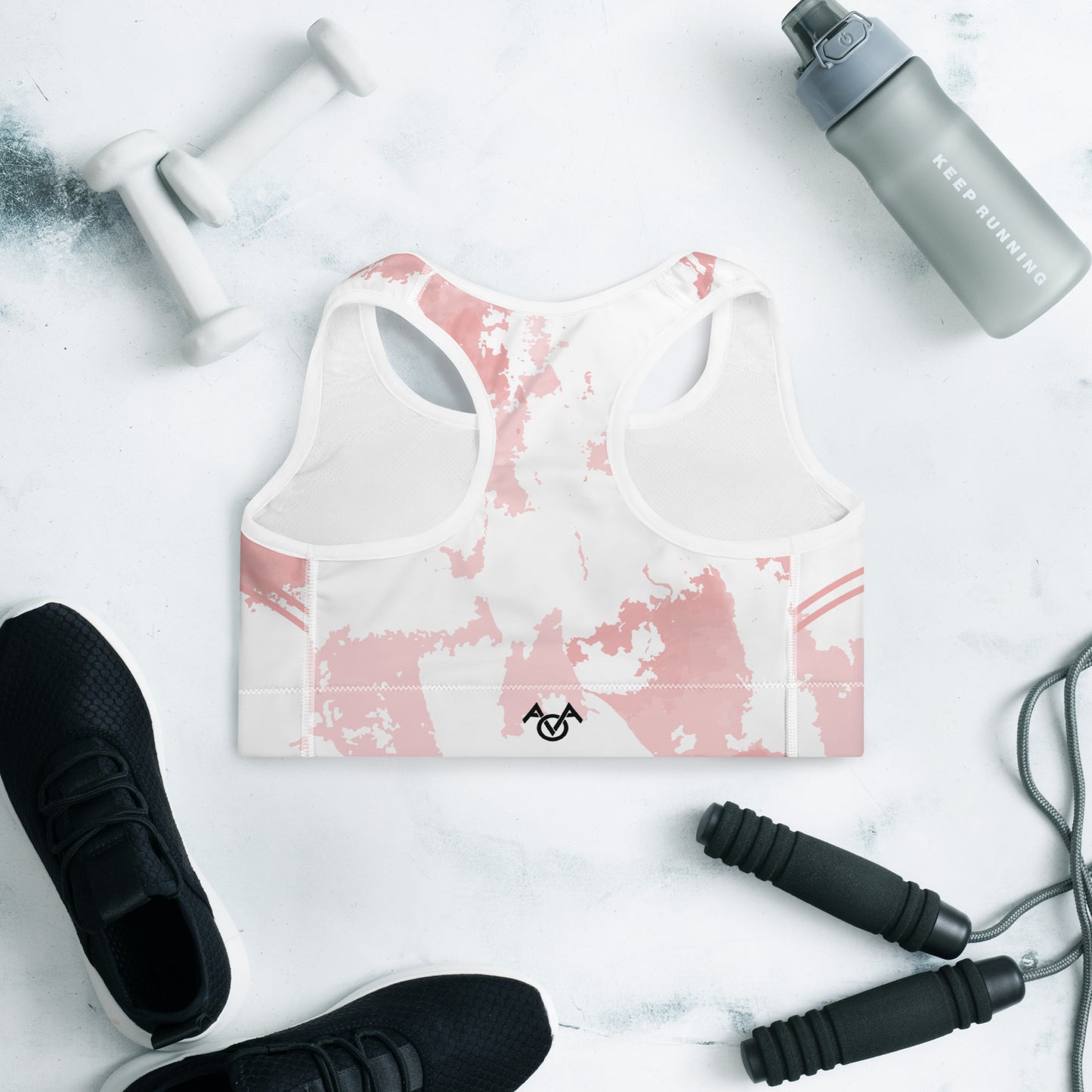 Pink Watercolor Sports Bra