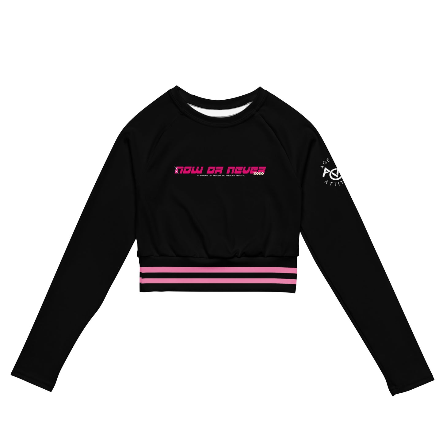 Now Or Never Pink Long-sleeve crop top