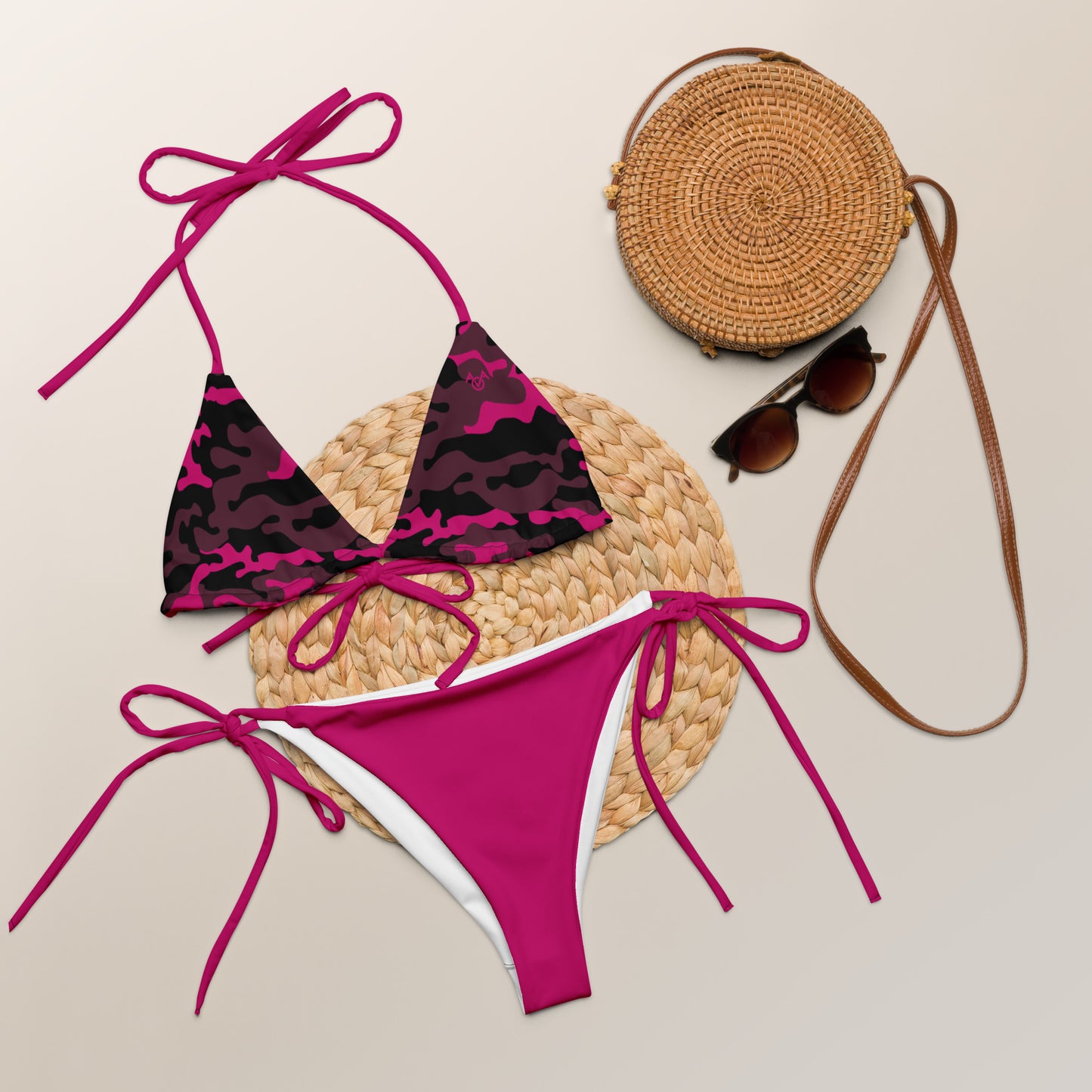 Magenta Camo String Bikini Set