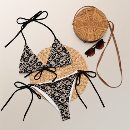 Lace Print String Bikini