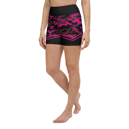 Magenta Camo Yoga Shorts