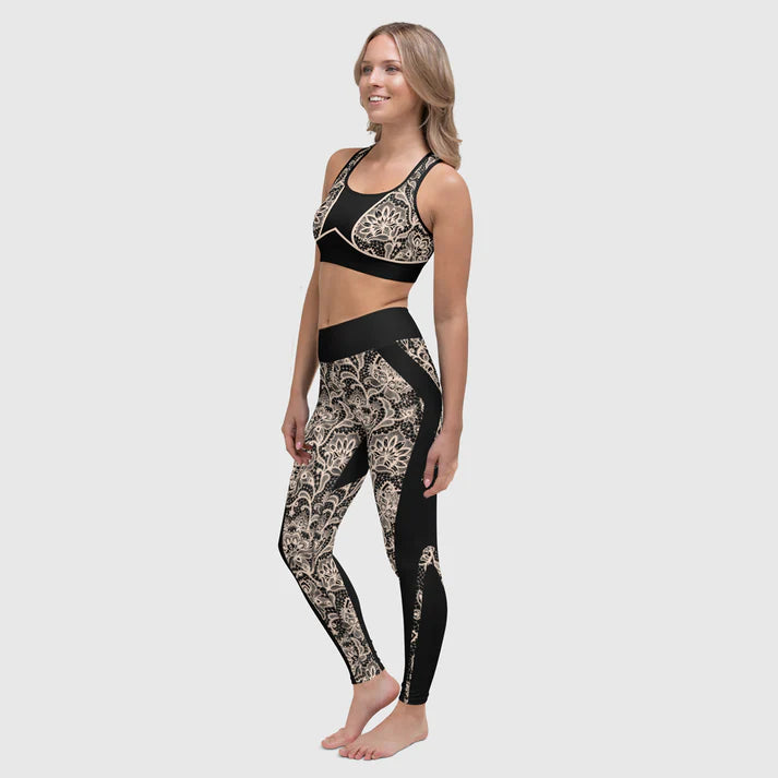 Lace Print Yoga Leggings