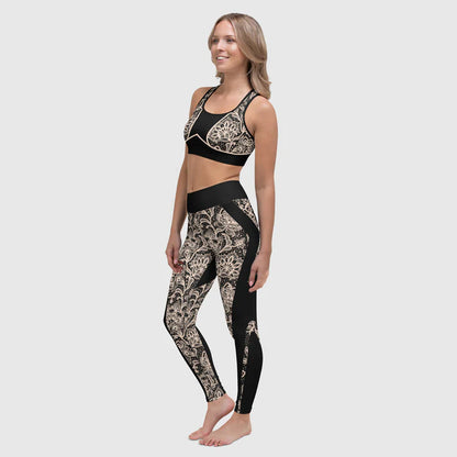 Lace Print Yoga Leggings